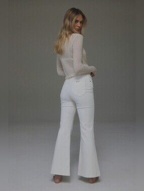ROLLA'S Eastcoast Flare High Rise Boho Cream Boot Cut Flare Cords Jeans 32